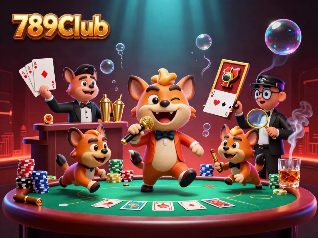 Experience the thrilling atmosphere of 789Club's comedy casino with hyenas performing and interacting.
