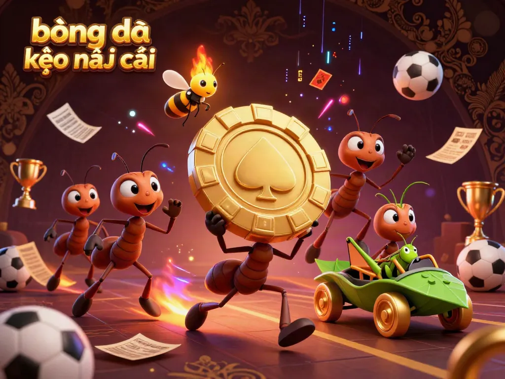 Watch ants execute a heist while carrying a giant poker chip, representing bóng đá kèo nhà cái excitement.