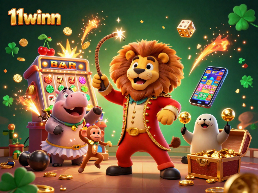 Experience high-energy gameplay at 11winn with vibrant casino characters and dynamic jackpot elements.