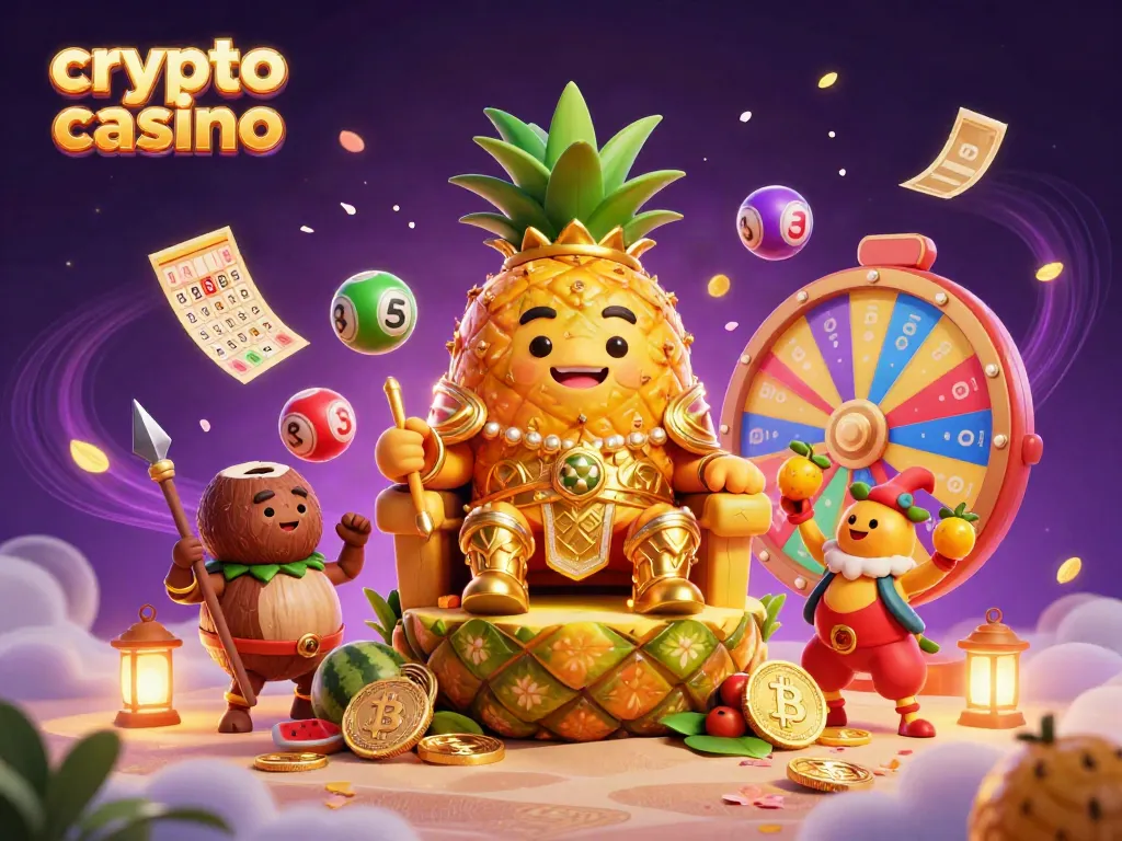 Experience the excitement of a crypto casino with vibrant characters and dynamic game elements.
