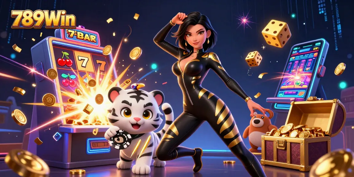 Experience thrilling gameplay at 789Win with vibrant casino elements and dynamic 3D illustration