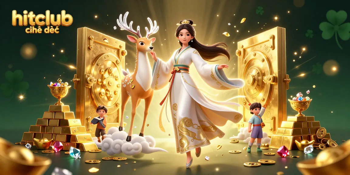 Experience the excitement of hitclub chính thức with dynamic gaming elements in a vibrant 3D illustration.