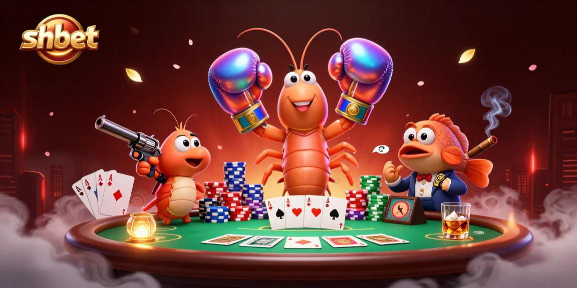 Engage with shbet's dynamic gaming world featuring colorful poker chips and vibrant characters