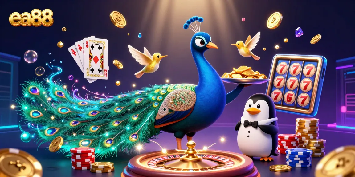 Experience the thrill of ea88 with this vibrant animated casino scene featuring sparkling gems.