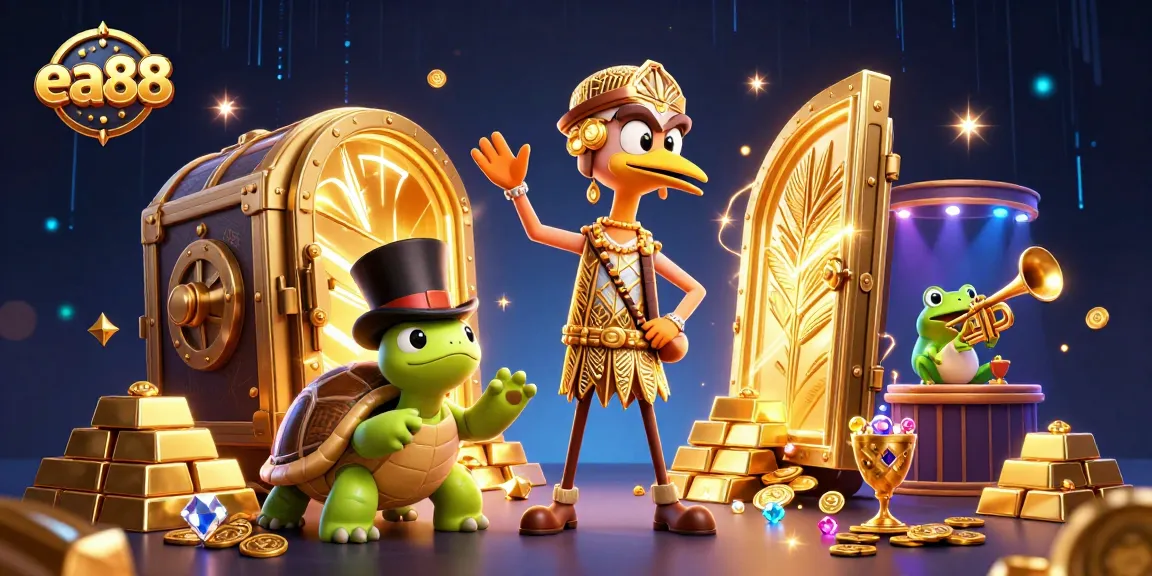 Experience the excitement of ea88 with immersive 3D characters enjoying a vibrant casino atmosphere.