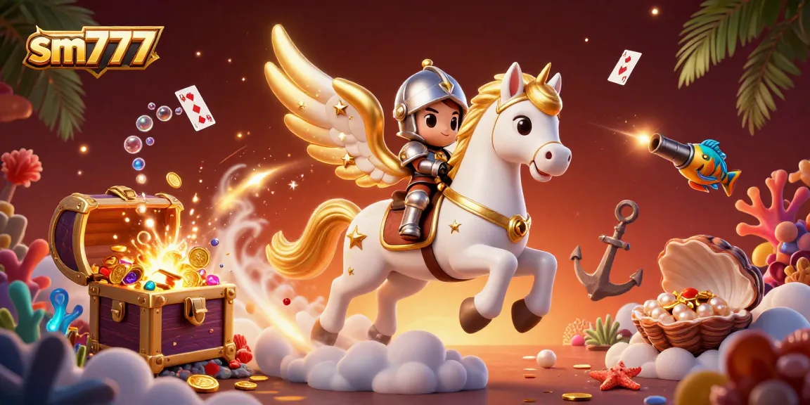 Experience exciting gameplay with sm777 as a celestial horse takes you through a vibrant casino world.