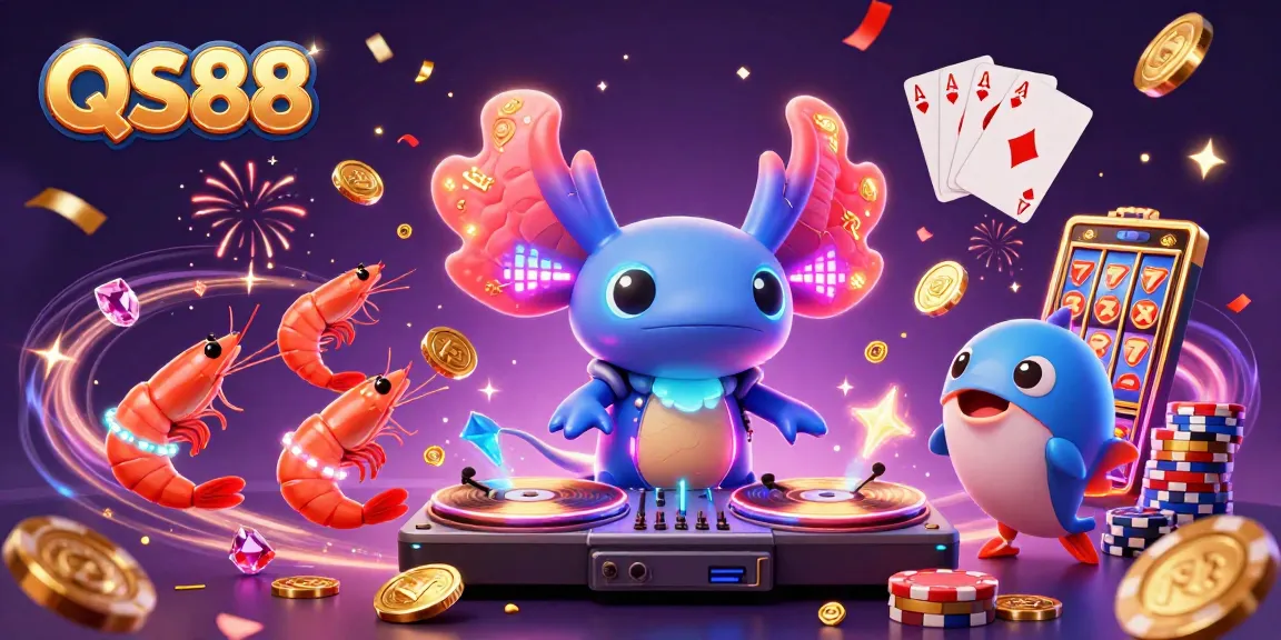 Experience excitement at QS88 casino with vibrant characters and a rich gambling atmosphere.