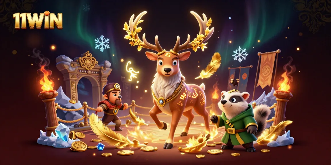 Experience vibrant gameplay at 11WIN with an enchanting 3D casino scene.
