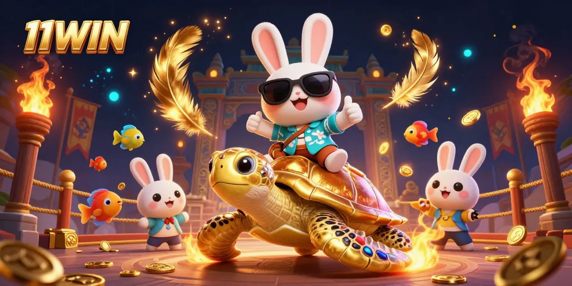 11WIN offers thrilling adventures with cartoon characters in vibrant casino scenes filled with gold and excitement.