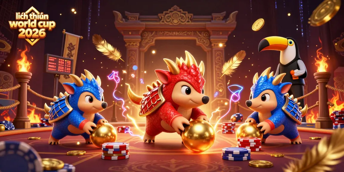 Engage with lịch thi đấu world cup 2026 through dynamic casino-themed illustrations showcasing pangolin characters.