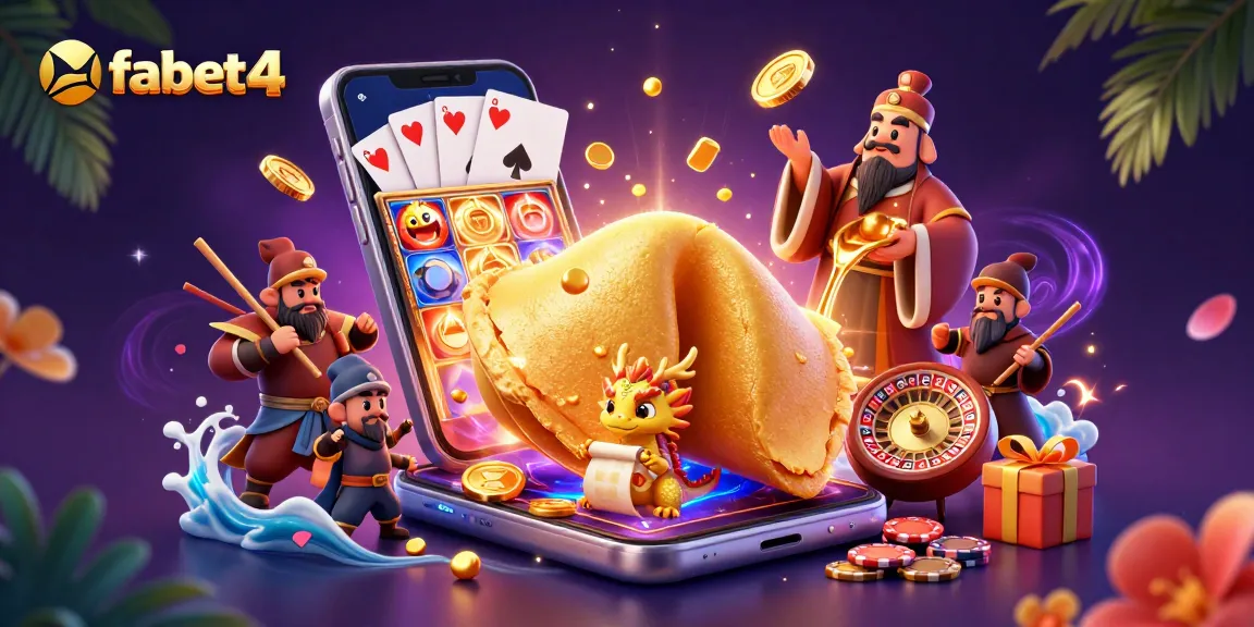 Experience thrilling gameplay with fabet4's vibrant casino features and characters in a festive setting.